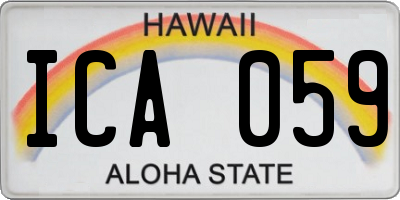 HI license plate ICA059