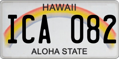 HI license plate ICA082