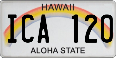 HI license plate ICA120