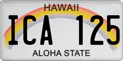 HI license plate ICA125