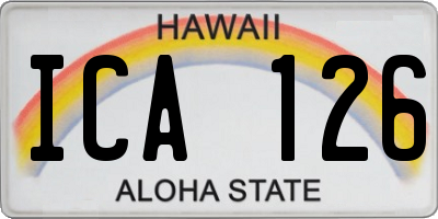 HI license plate ICA126