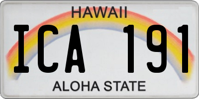 HI license plate ICA191
