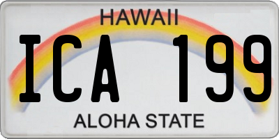 HI license plate ICA199