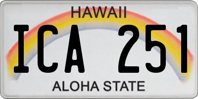 HI license plate ICA251