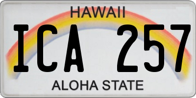 HI license plate ICA257