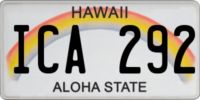 HI license plate ICA292