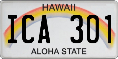 HI license plate ICA301