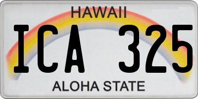 HI license plate ICA325