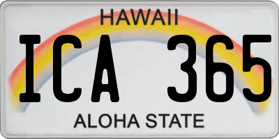 HI license plate ICA365