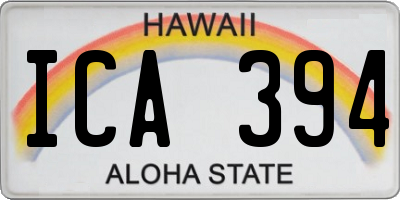 HI license plate ICA394