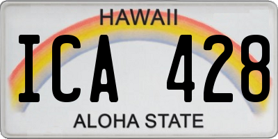 HI license plate ICA428
