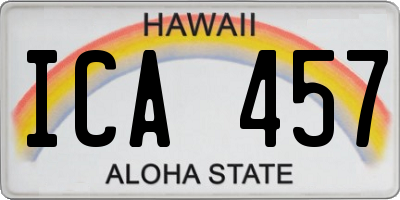 HI license plate ICA457
