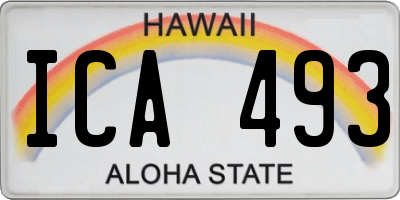HI license plate ICA493