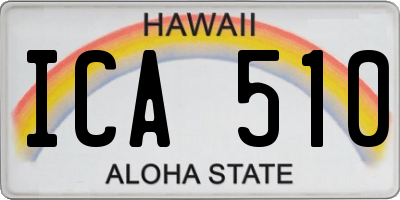 HI license plate ICA510