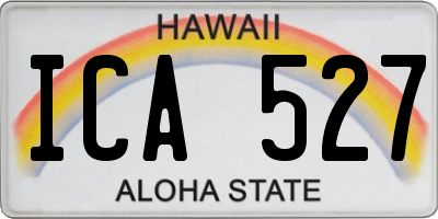 HI license plate ICA527