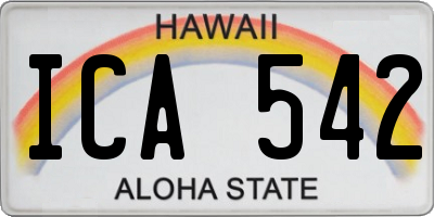 HI license plate ICA542