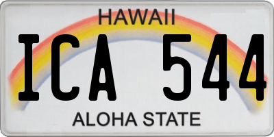 HI license plate ICA544