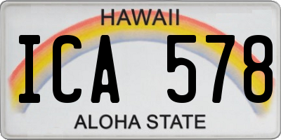 HI license plate ICA578