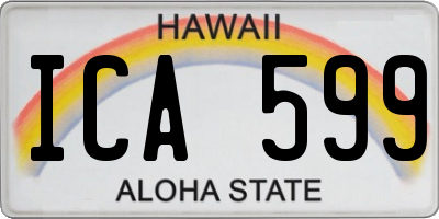 HI license plate ICA599