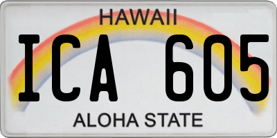 HI license plate ICA605