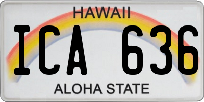 HI license plate ICA636
