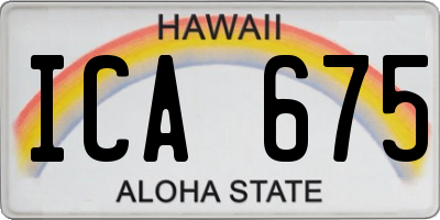 HI license plate ICA675