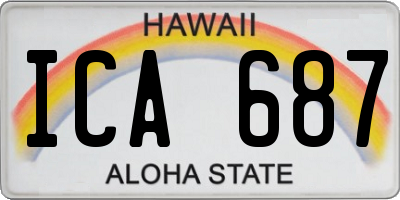 HI license plate ICA687