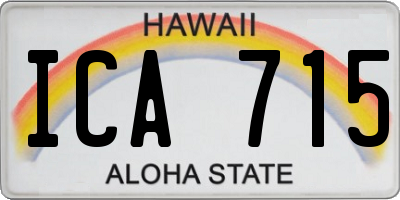 HI license plate ICA715