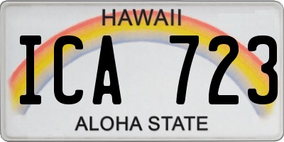 HI license plate ICA723