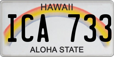 HI license plate ICA733
