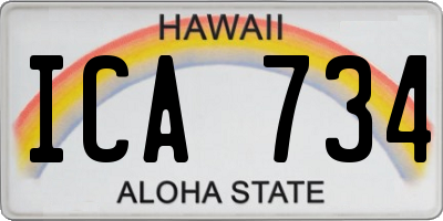 HI license plate ICA734