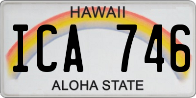 HI license plate ICA746