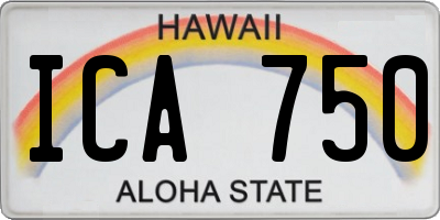 HI license plate ICA750