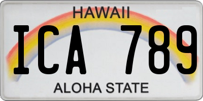 HI license plate ICA789