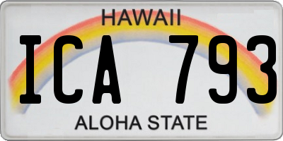 HI license plate ICA793
