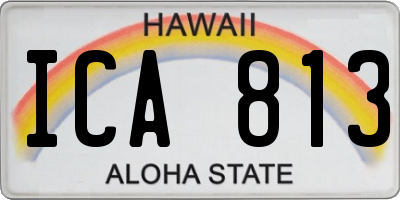 HI license plate ICA813