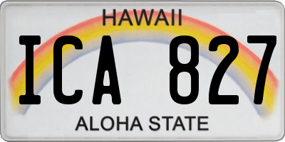 HI license plate ICA827