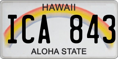 HI license plate ICA843