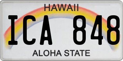 HI license plate ICA848