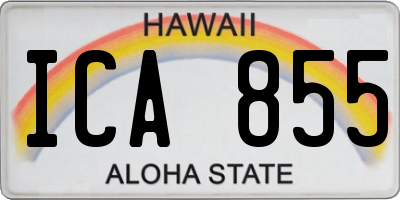 HI license plate ICA855