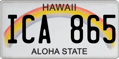 HI license plate ICA865