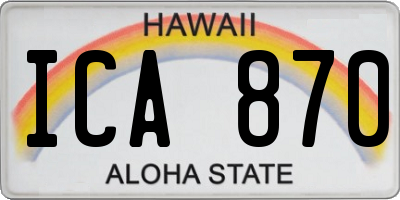 HI license plate ICA870