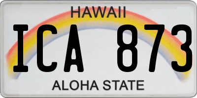 HI license plate ICA873