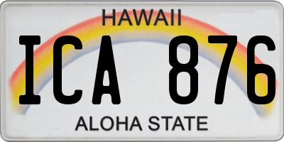 HI license plate ICA876