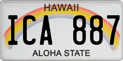 HI license plate ICA887