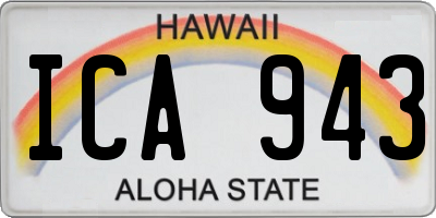 HI license plate ICA943