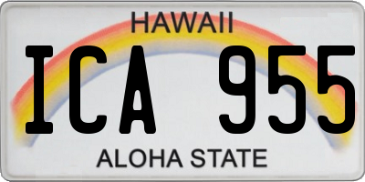 HI license plate ICA955