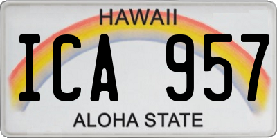 HI license plate ICA957