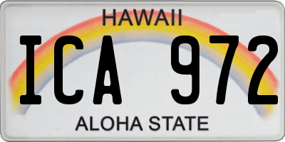 HI license plate ICA972