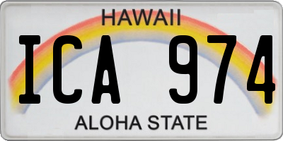 HI license plate ICA974